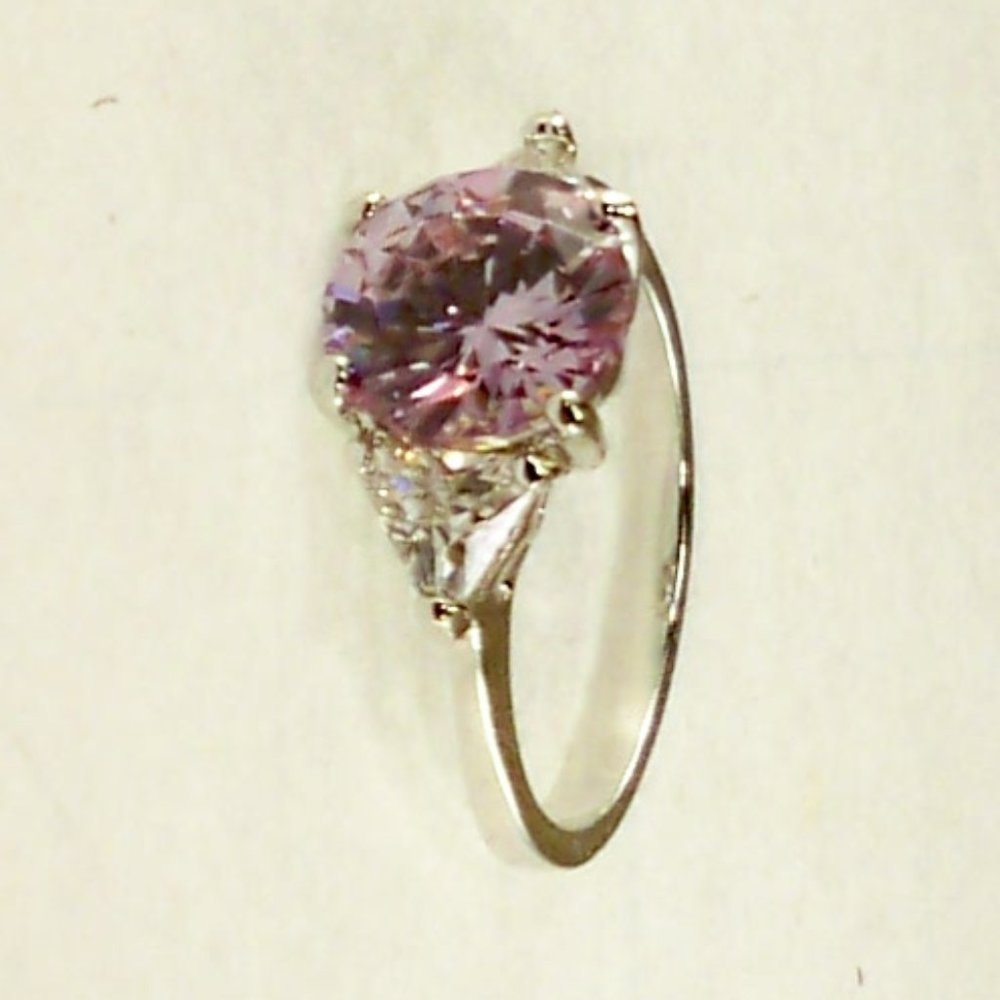 NEW Purple Cubic Zirconias Trillions Silver Ring
